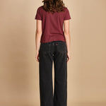 t-shirt con ali ricamate. JWTS02821 BURGUNDY 540 zadig & voltaire 