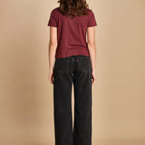 t-shirt con ali ricamate. JWTS02821 BURGUNDY 540 zadig & voltaire 