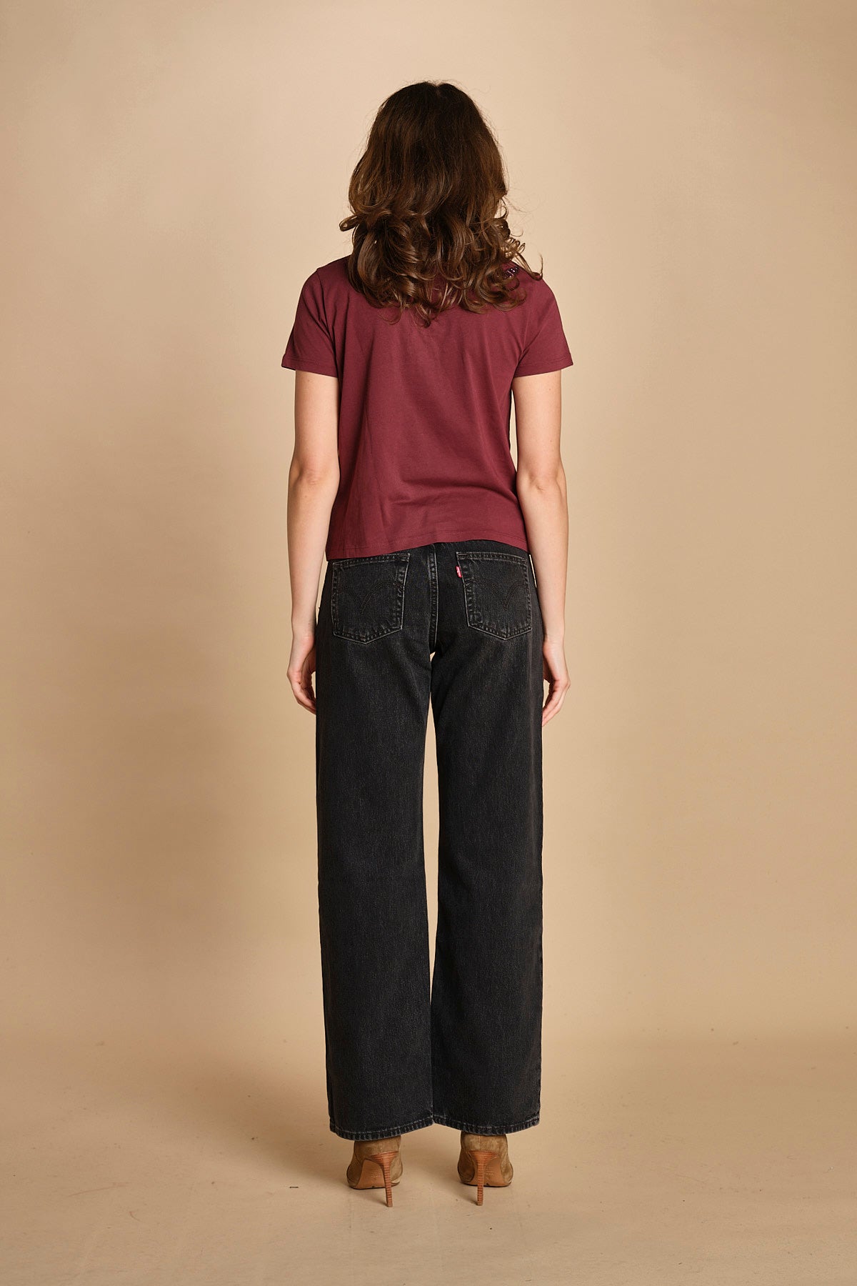 t-shirt con ali ricamate. JWTS02821 BURGUNDY 540 zadig & voltaire 