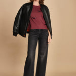 t-shirt con ali ricamate. JWTS02821 BURGUNDY 540 zadig & voltaire 