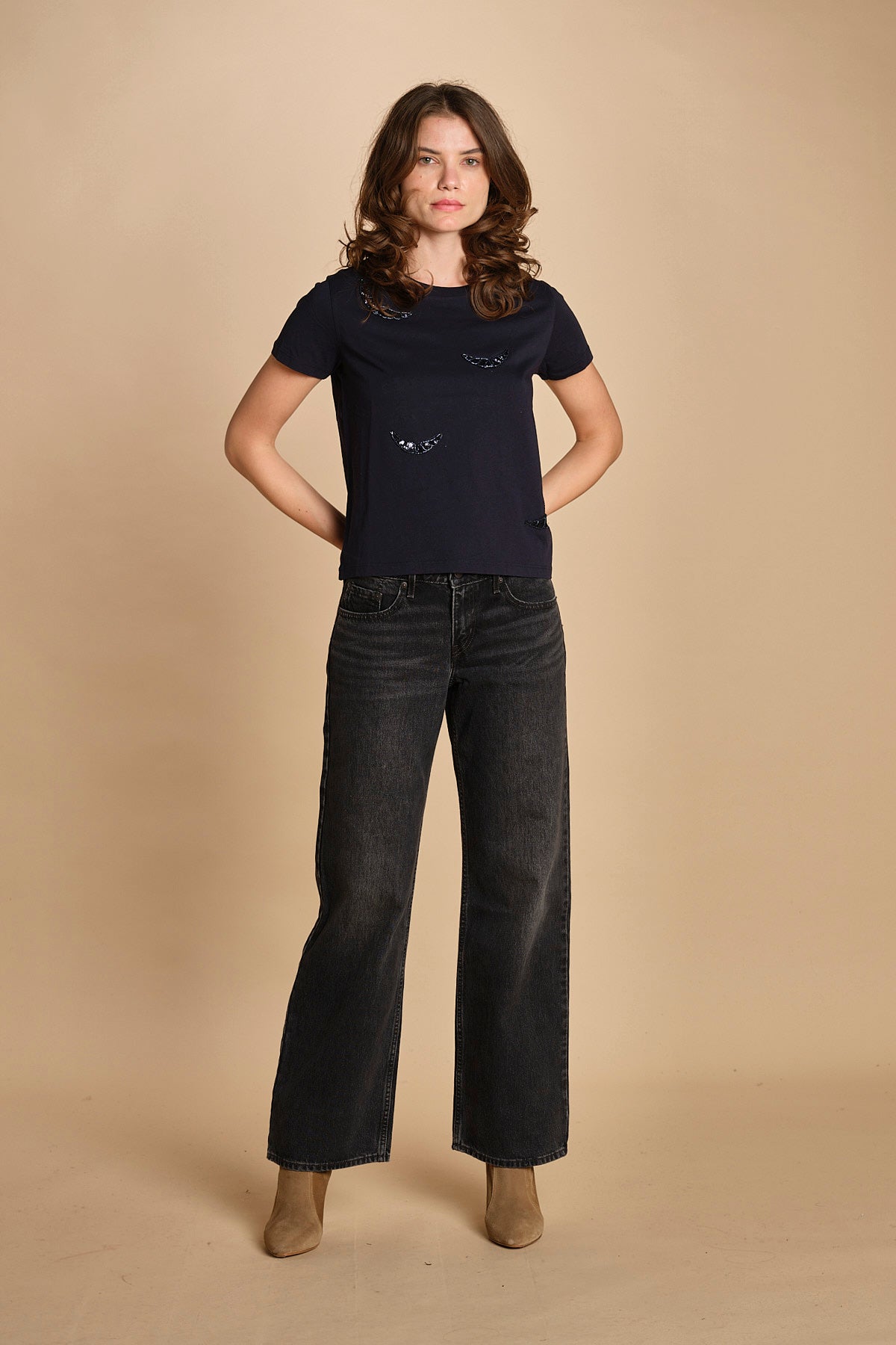 t-shirt con ali ricamate. JWTS02821 ENCRE 404 zadig & voltaire 