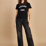 t-shirt con scritta. JWTS02837 BLACK 011 zadig & voltaire 