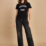 t-shirt con scritta. JWTS02837 BLACK 011 zadig & voltaire 