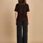 t-shirt con scritta e strass. JWTS02845 DARK CHOCOLATE 213 zadig & voltaire 