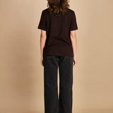 t-shirt con scritta e strass. JWTS02845 DARK CHOCOLATE 213 zadig & voltaire 