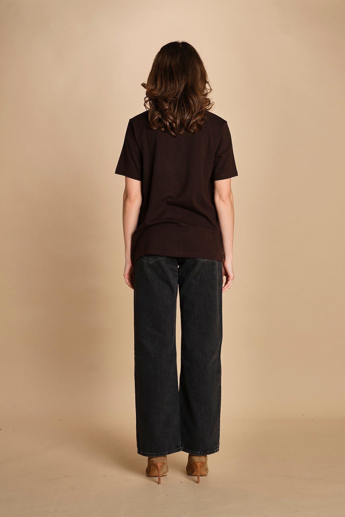t-shirt con scritta e strass. JWTS02845 DARK CHOCOLATE 213 zadig & voltaire 
