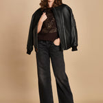 t-shirt con scritta e strass. JWTS02845 DARK CHOCOLATE 213 zadig & voltaire 