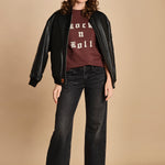 t-shirt con scritta e strass. JWTS02868 BURGUNDY 540 zadig & voltaire 