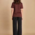 t-shirt con scritta e strass. JWTS02868 BURGUNDY 540 zadig & voltaire 