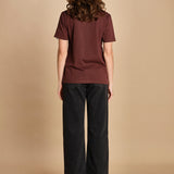 t-shirt con scritta e strass. JWTS02868 BURGUNDY 540 zadig & voltaire 
