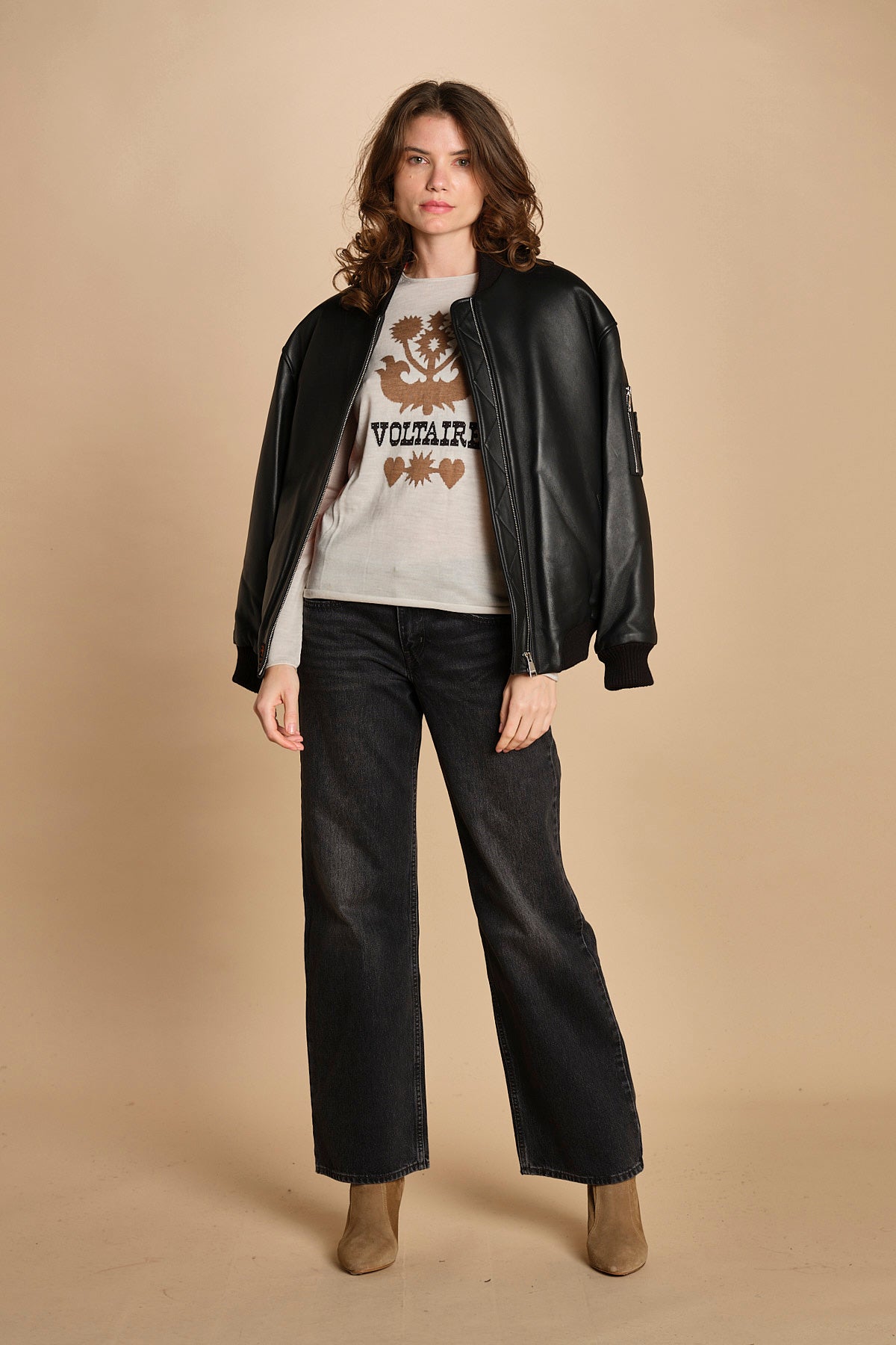 felpa lunga. KWSW02802 ECRU 102 zadig & voltaire 