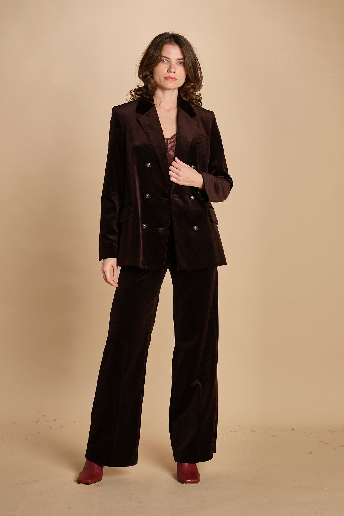 blazer doppiopetto. WWBL01943 DARK CHOCOLATE 213 zadig & voltaire 