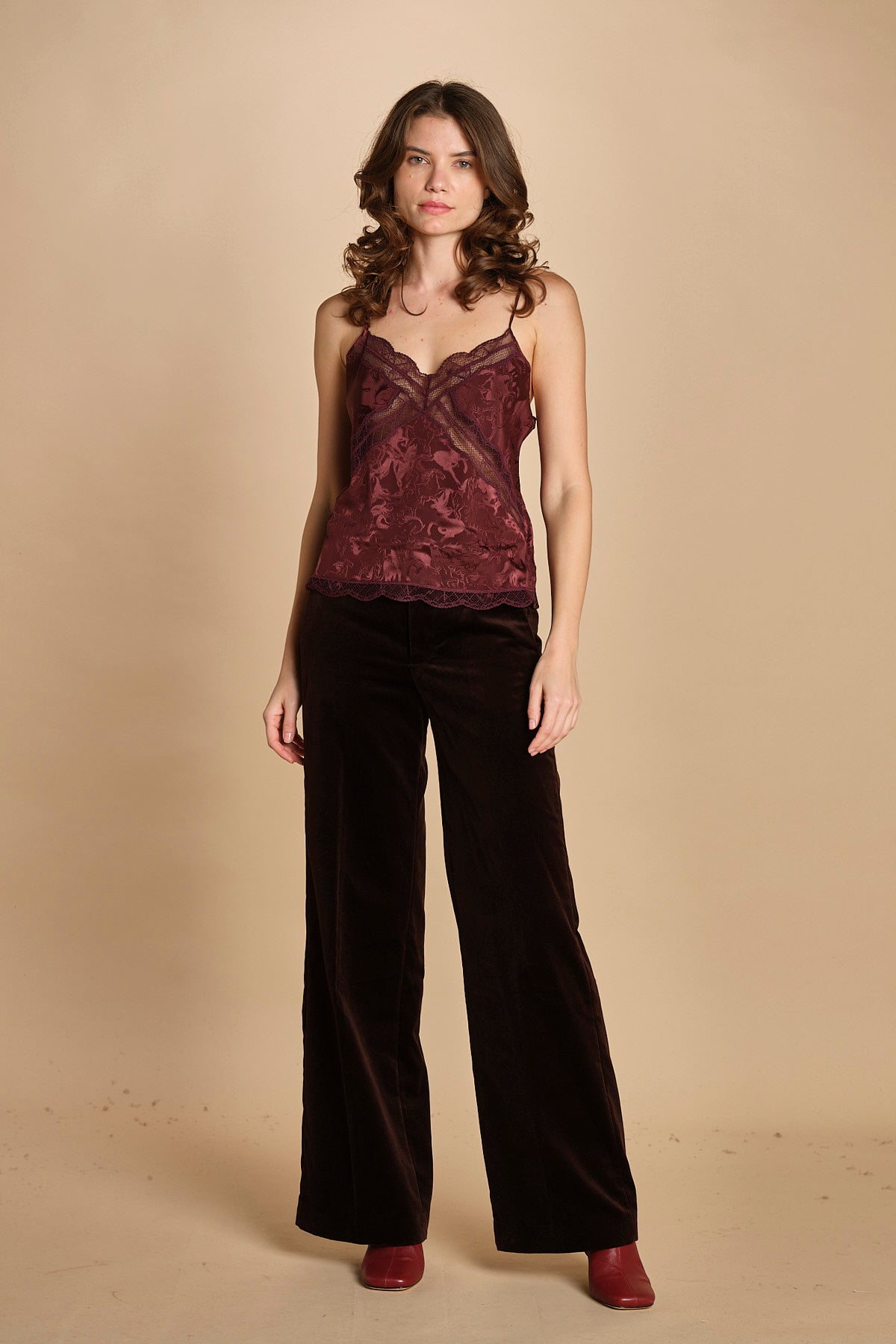 top con spalline sottili. WWCR01298 BURGUNDY 540 zadig & voltaire 