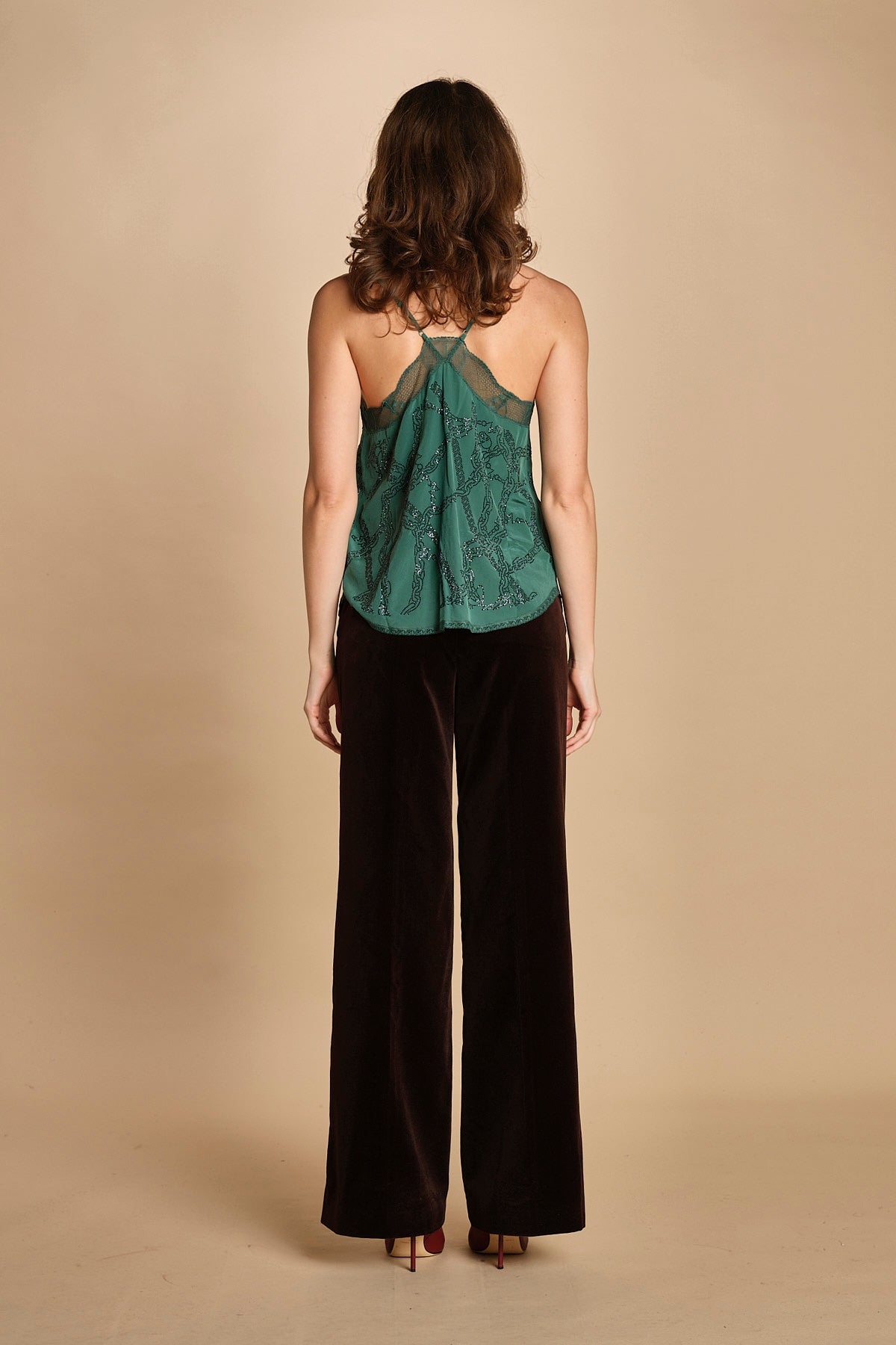 top con spalline sottili e strass. WWCR01310 EMERALD zadig & voltaire 