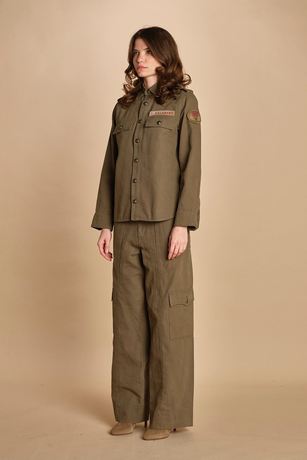 camicia militare. WWSH02247 LEAVES 308 zadig & voltaire 
