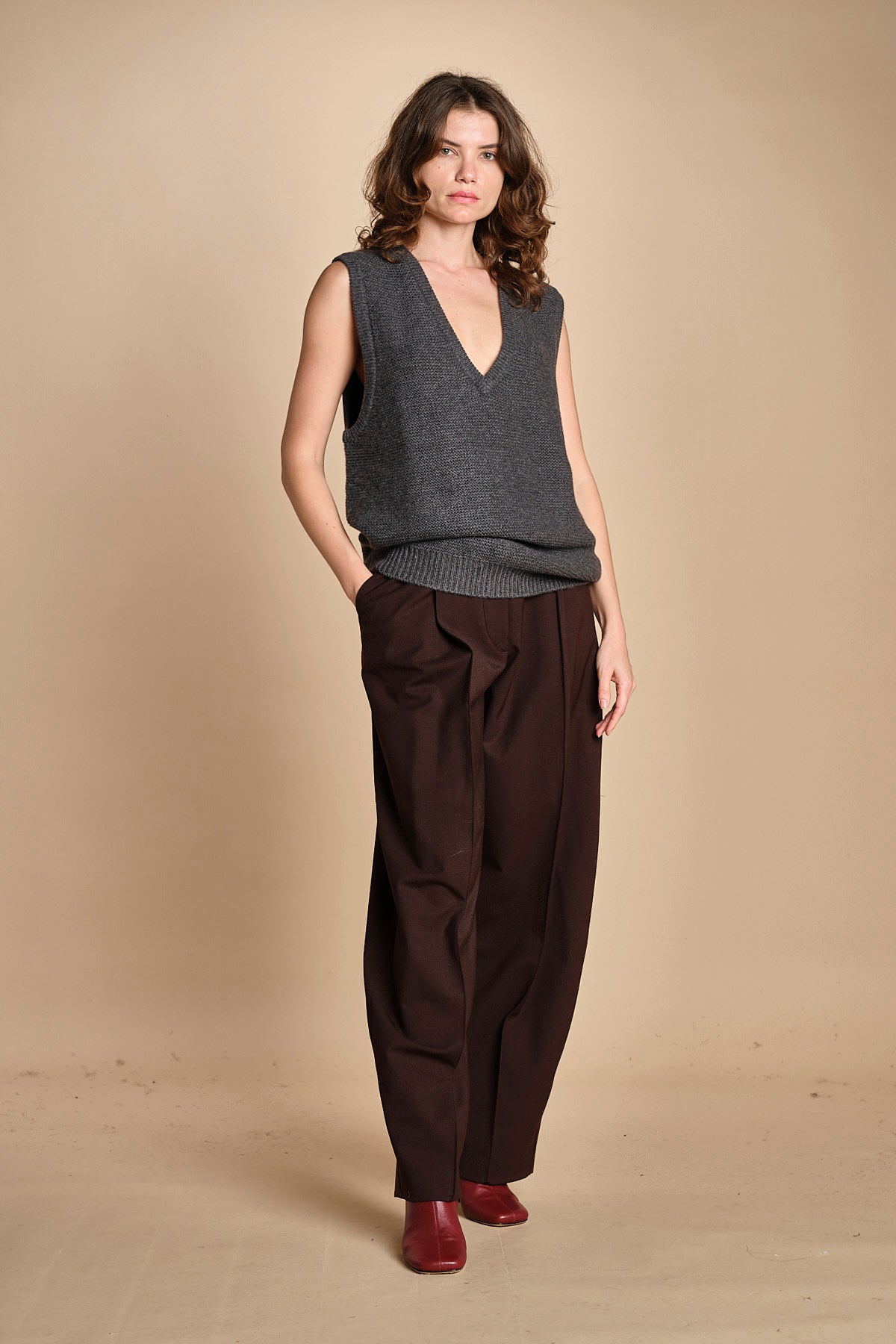 gilet over links MIL55 25024 GRIGIO SCURO milaura 