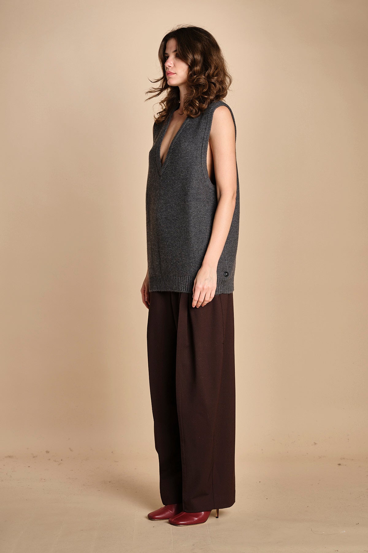 gilet over links MIL55 25024 GRIGIO SCURO milaura 