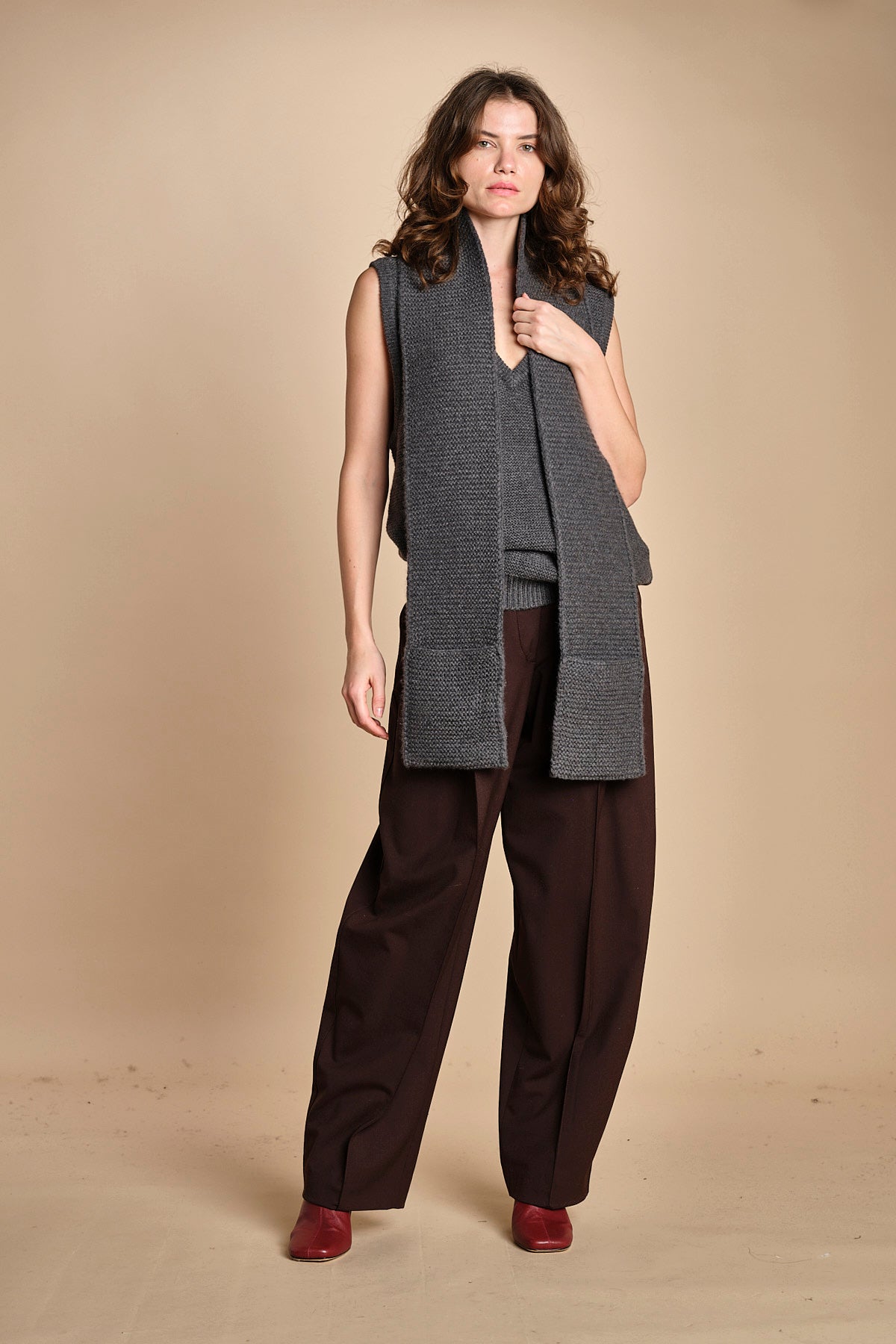 gilet over links MIL55 25024 GRIGIO SCURO milaura 