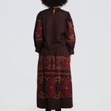 AXO gonna fiori grandi AXO1SKI BROWN antik batik 