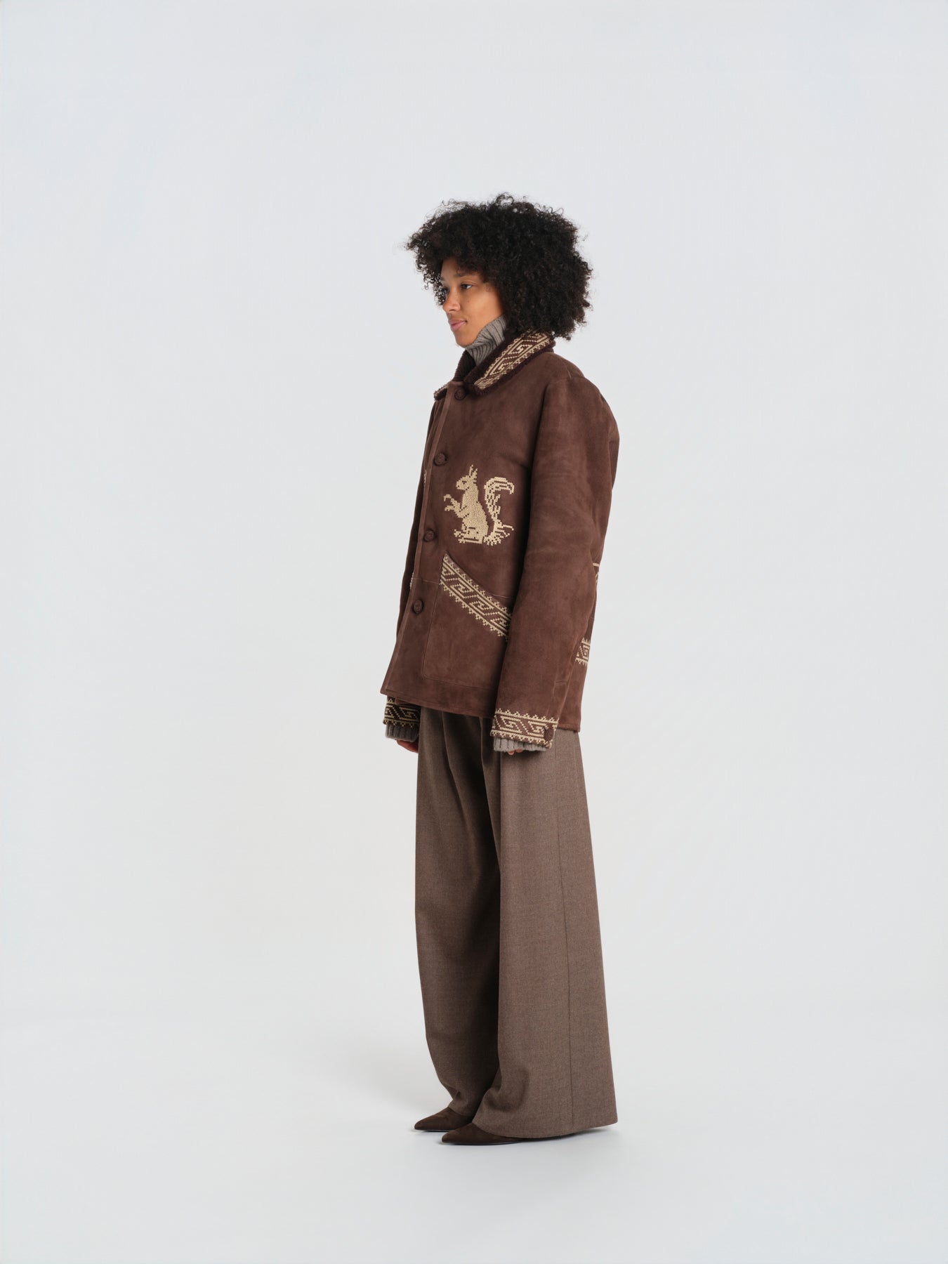 SQUI COAT montone con ricamo scoiattolo BZFW26CO01788 0130 baziszt 