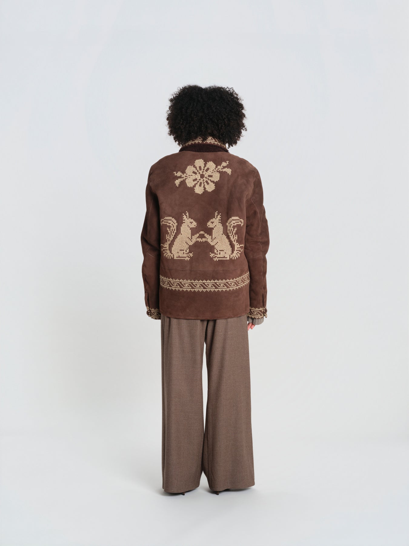 SQUI COAT montone con ricamo scoiattolo BZFW26CO01788 0130 baziszt 