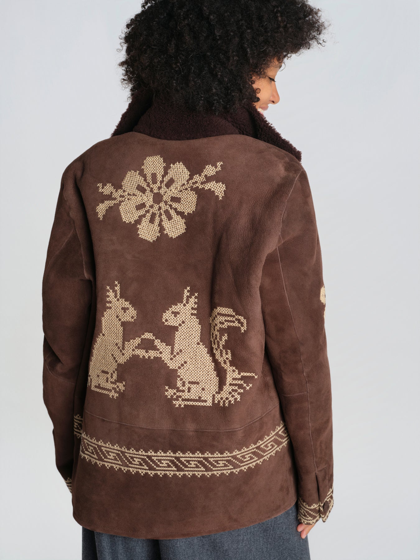 SQUI COAT montone con ricamo scoiattolo BZFW26CO01788 0130 baziszt 