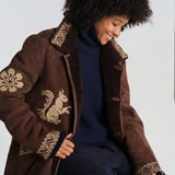 SQUI COAT montone con ricamo scoiattolo BZFW26CO01788 0130 baziszt 