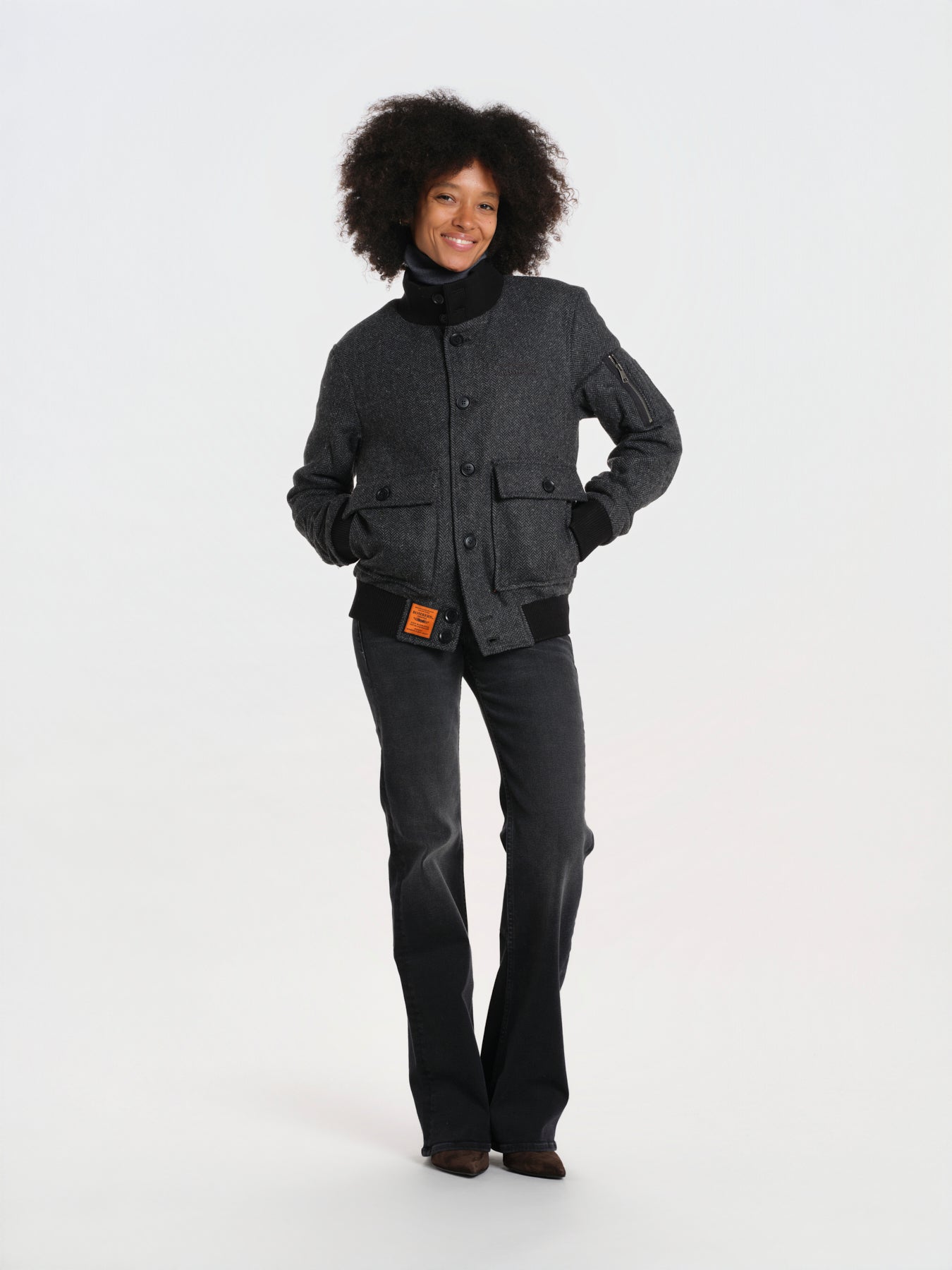 MILLFORT bomber tessuto spinato uomo BMMILLFOF6 BLACK bombers original 