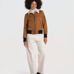 BARCELONE LADIES bomber slim collo pelo BWBARECELF6 CAMEL bombers original 