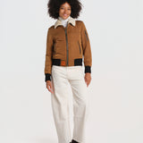 BARCELONE LADIES bomber slim collo pelo BWBARECELF6 CAMEL bombers original 