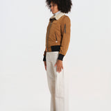 BARCELONE LADIES bomber slim collo pelo BWBARECELF6 CAMEL bombers original 