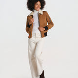 BARCELONE LADIES bomber slim collo pelo BWBARECELF6 CAMEL bombers original 