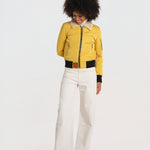 BARCELONE LADIES bomber slim collo pelo BWBARECELF6 YELLOW bombers original 