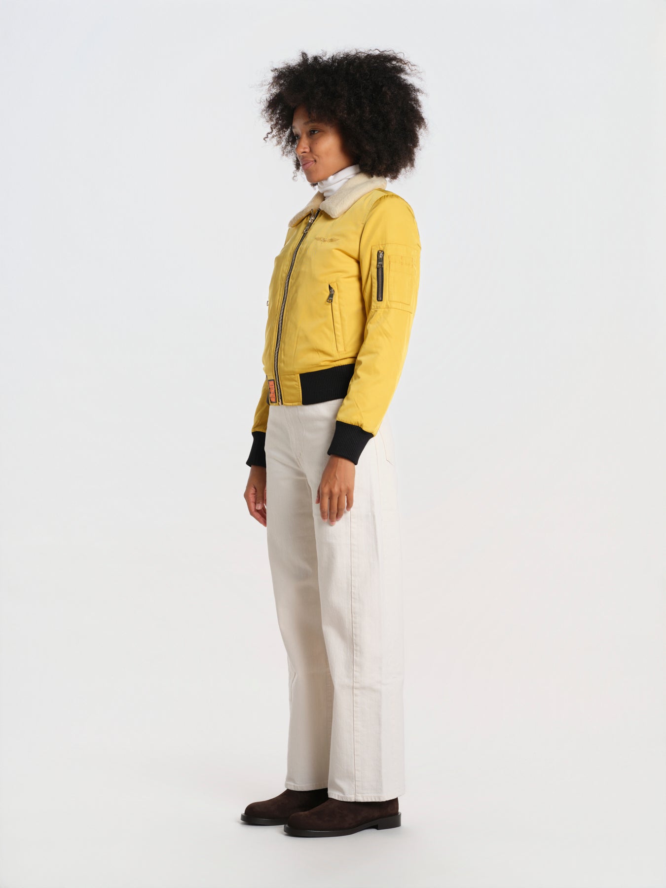 BARCELONE LADIES bomber slim collo pelo BWBARECELF6 YELLOW bombers original 