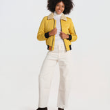 BARCELONE LADIES bomber slim collo pelo BWBARECELF6 YELLOW bombers original 