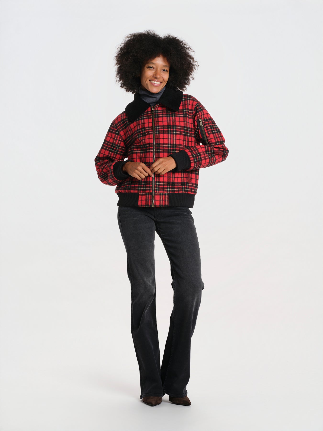 VENSORA bomber scozzese collo pelo BWVENSORF6 RED bombers original 
