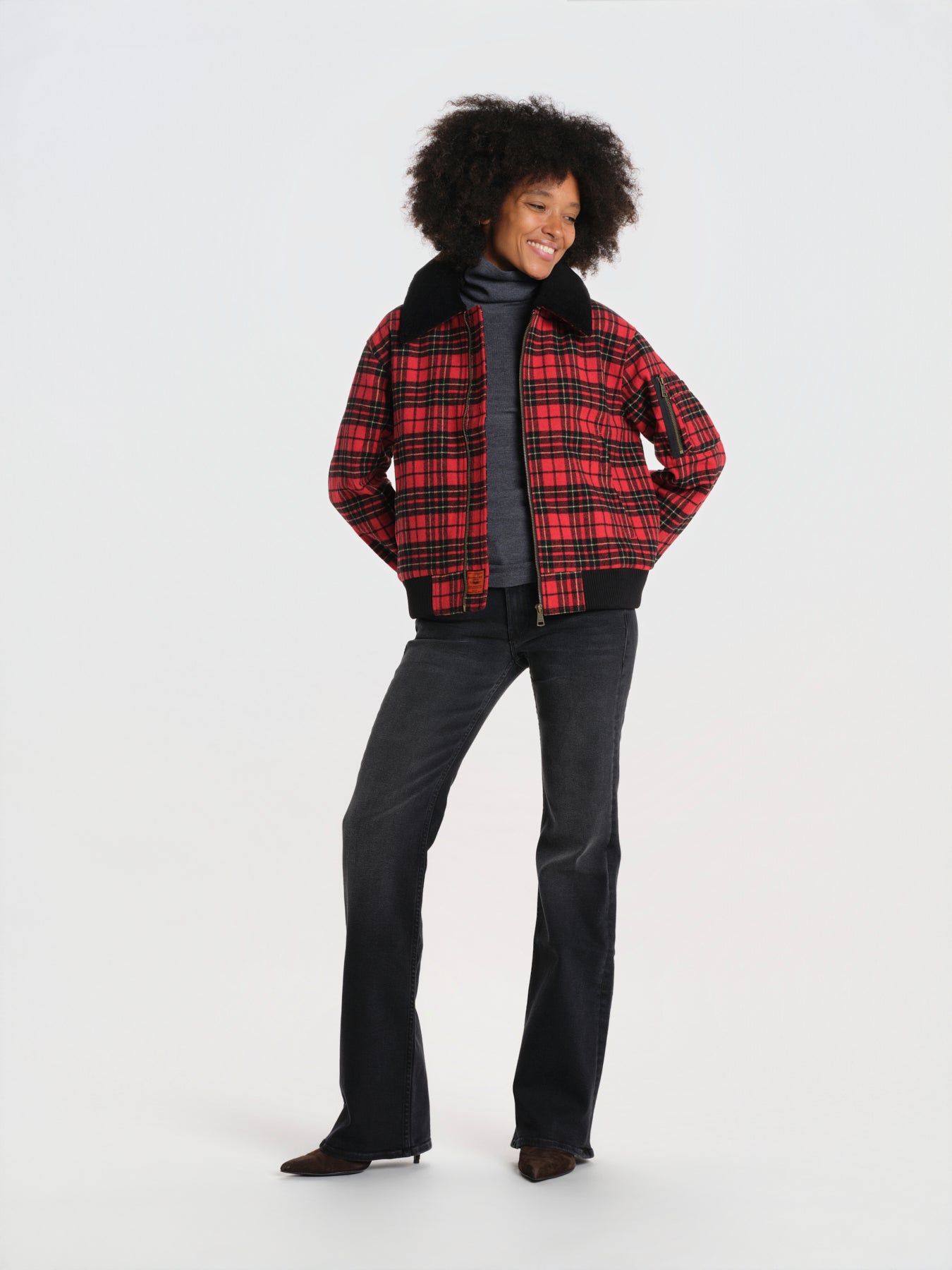 VENSORA bomber scozzese collo pelo BWVENSORF6 RED bombers original 