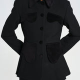 TAMARA giacca con tasche velluto 26F4JAC41 BLACK destree 