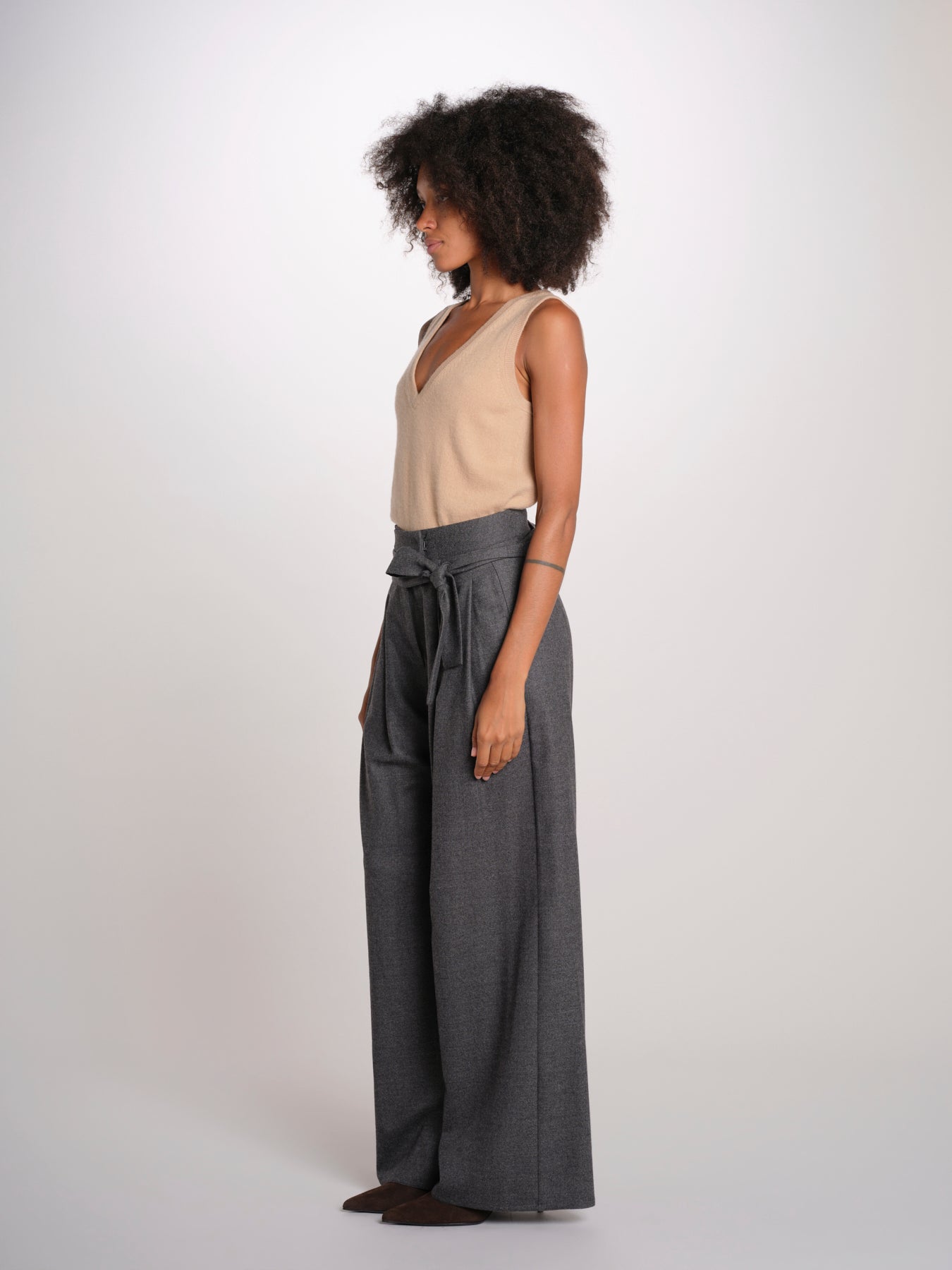 pantalone flanella con cintura V1410 GREY dusan 
