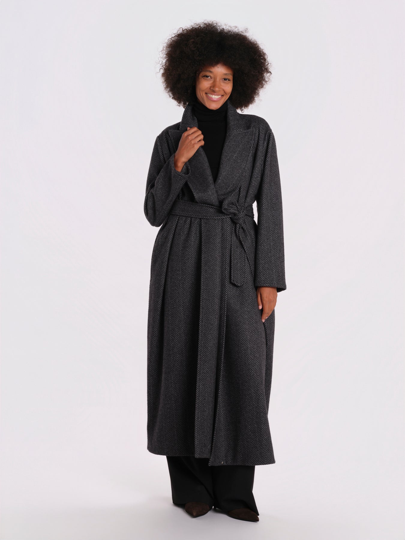 cappotto lungo spigato V5955 5559 dusan 