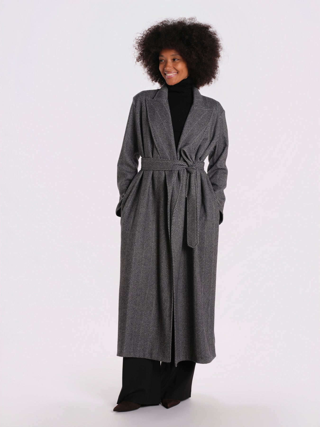 cappotto lungo spigato V5955 BWS dusan 
