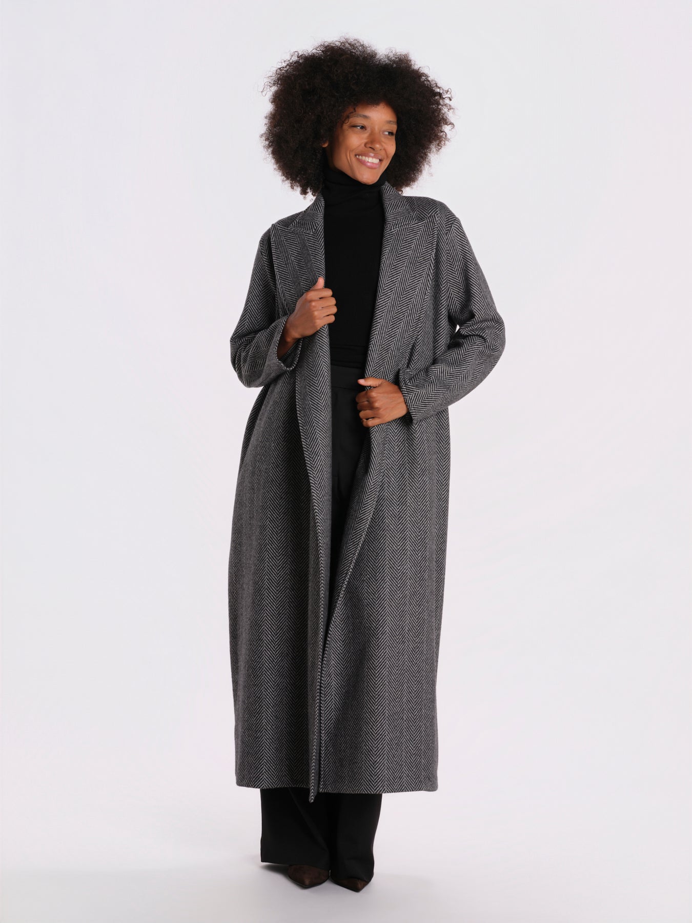 cappotto lungo spigato V5955 BWS dusan 