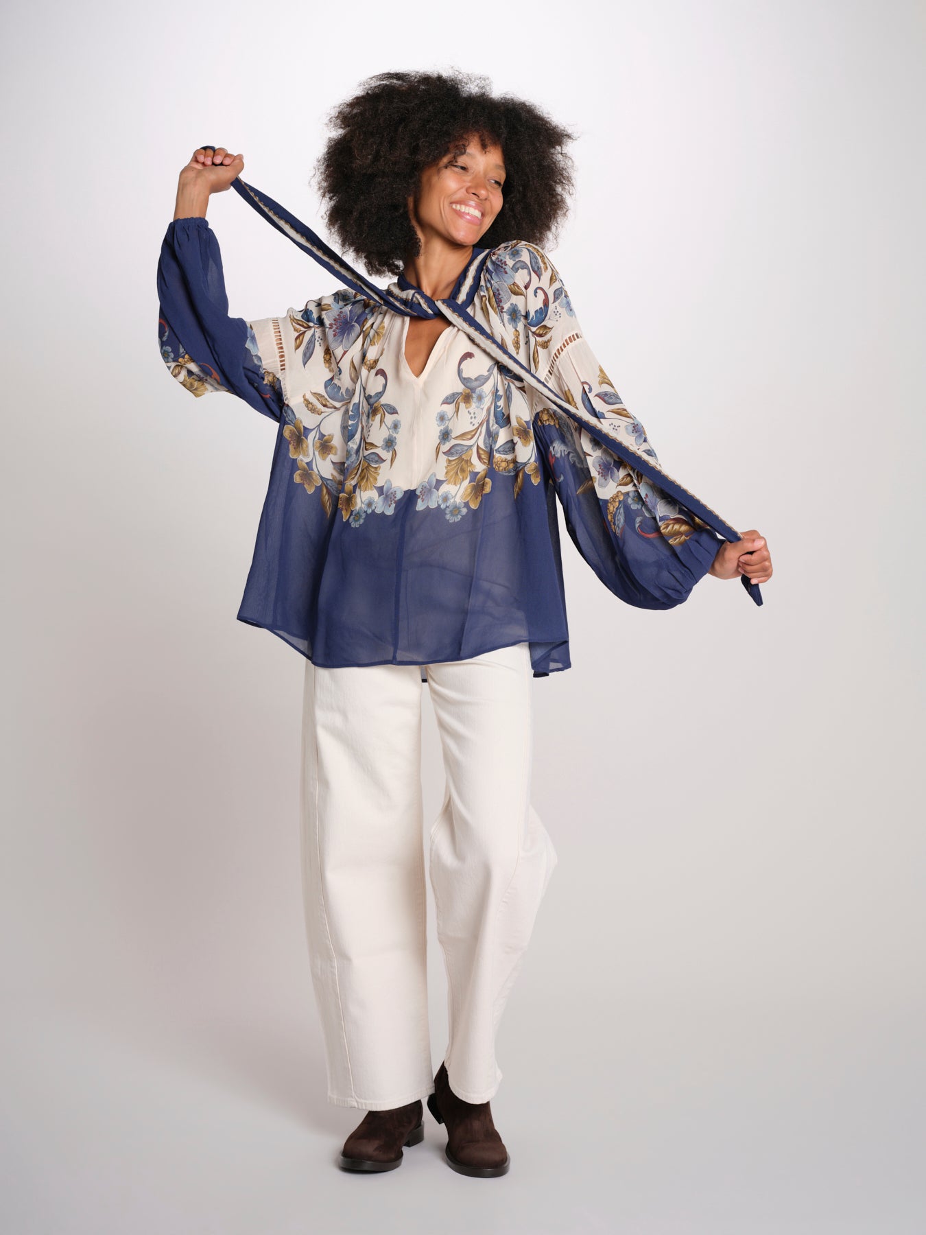 GOLDEN NATURE camicia maniche lunghe stampa fiori 366772 26051 farm rio 