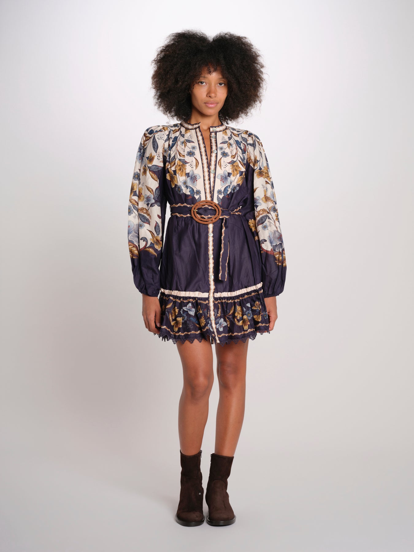 GOLDEN NATURE NAVY miniabito stampa fiori 368912 26051 farm rio 