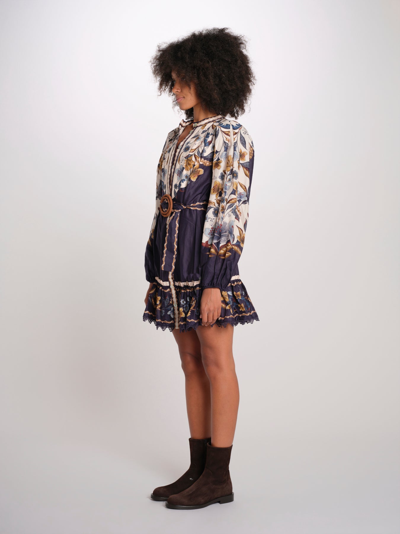 GOLDEN NATURE NAVY miniabito stampa fiori 368912 26051 farm rio 