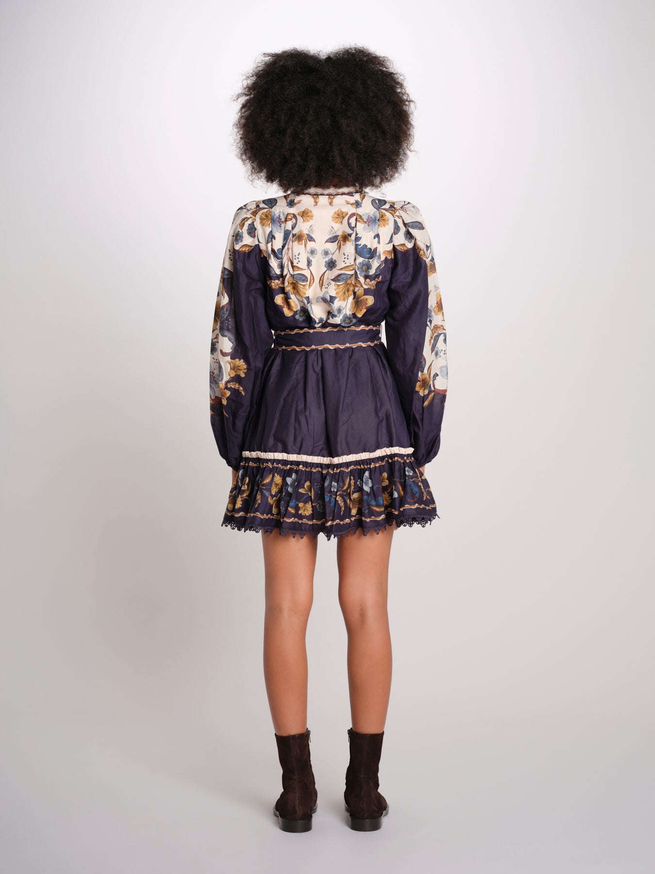 GOLDEN NATURE NAVY miniabito stampa fiori 368912 26051 farm rio 