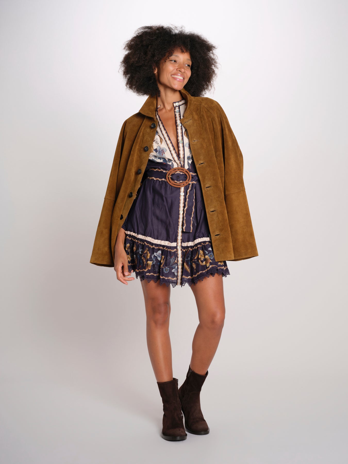 GOLDEN NATURE NAVY miniabito stampa fiori 368912 26051 farm rio 