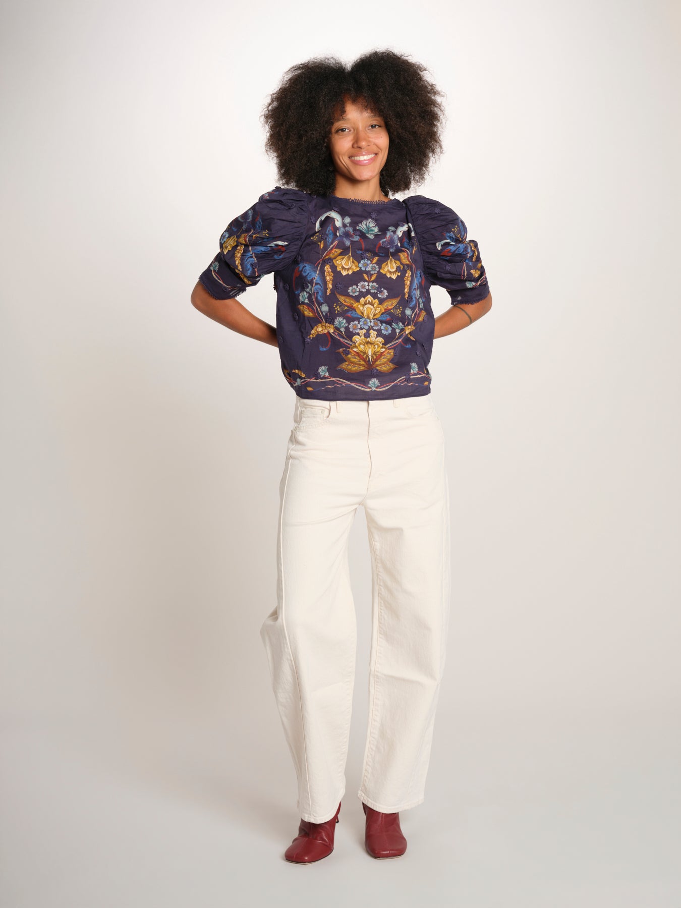 GOLDEN NATURE BLOUSE camicia stampa maniche sbuffo 368930 26051 farm rio 