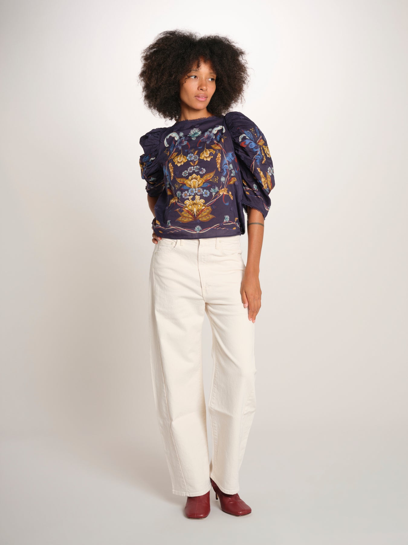 GOLDEN NATURE BLOUSE camicia stampa maniche sbuffo 368930 26051 farm rio 