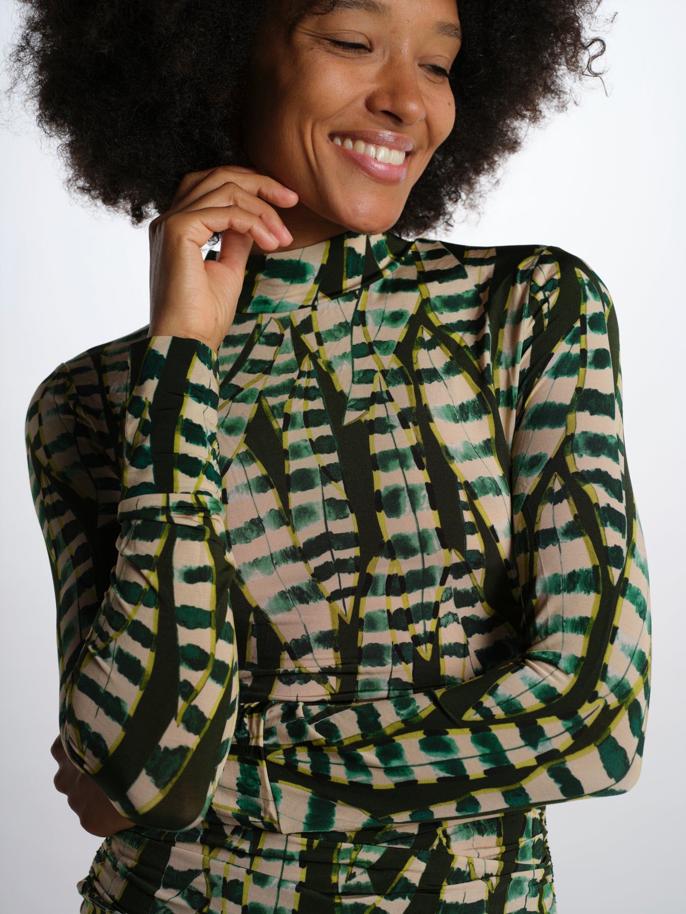 STRIPED LEAVES BLOUSE camicia stampa righe 368938 26084 farm rio 